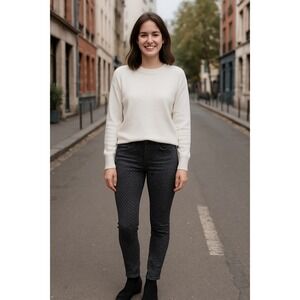 d.jeans Women's Size‎ 6 Polka Dot Skinny Jeans Gray White Stretch Cotton